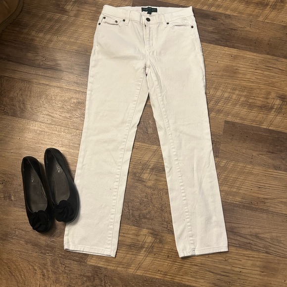 Ralph Lauren Denim - LRL Lauren Jeans Co. Ralph Lauren White Straight Leg Jeans Size 4P